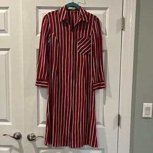 Altuzarra Silk Red and White Long Sleeve Dress